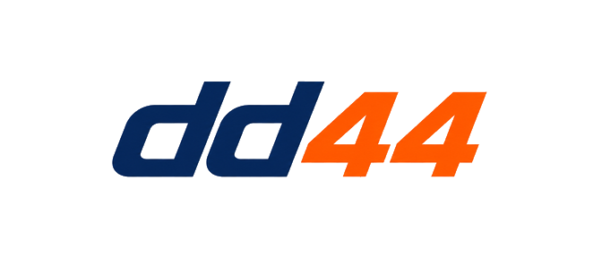 dd44 logo in a coastal blue-green style
